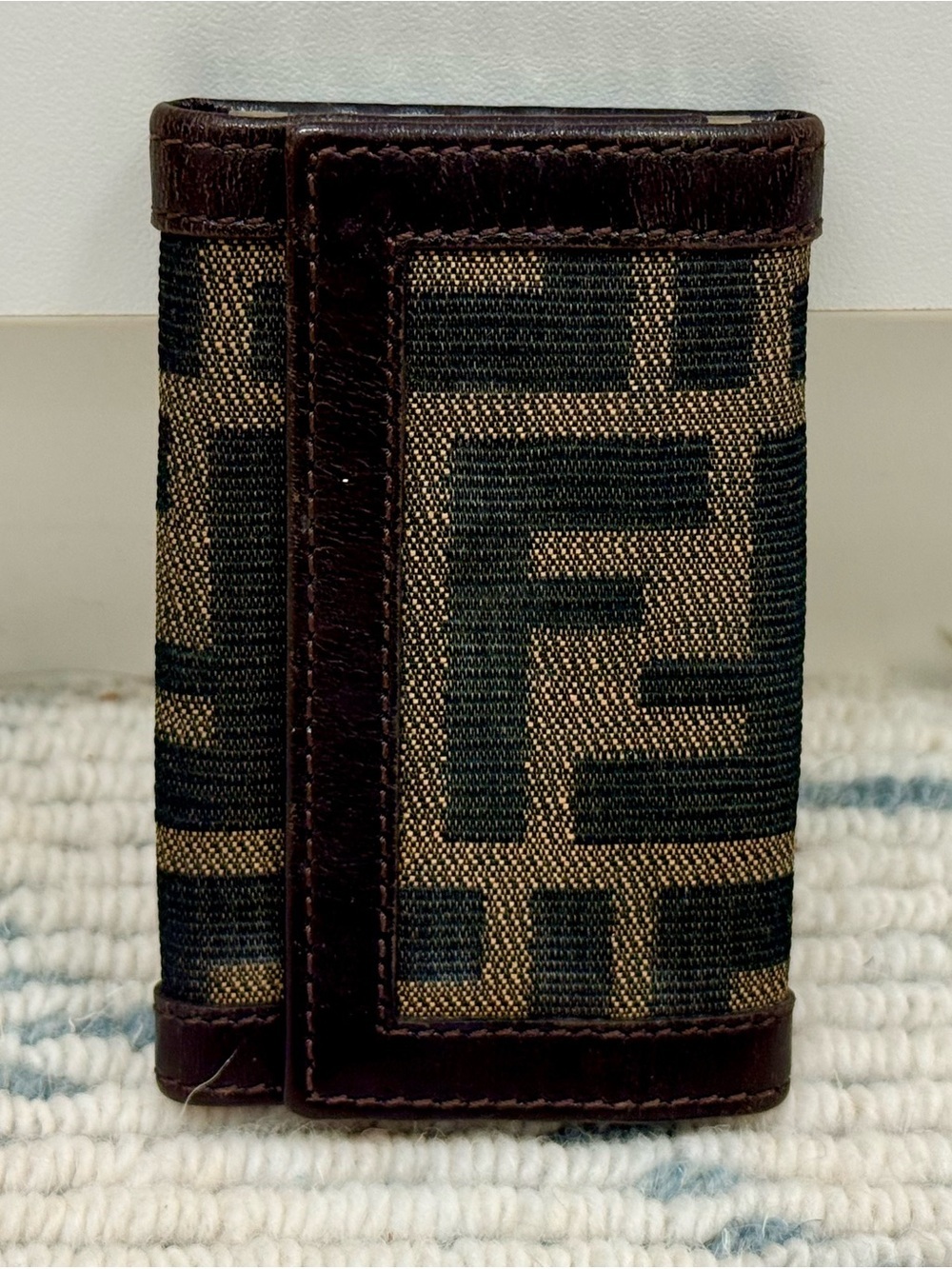 FENDI Vintage 90’s Y2K Iconic Brown Zucca Monogram Canvas 6-Hook Key Case Wallet